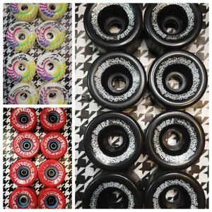 LOT of 3: USED Roller skate wheels: Sure-Grip Fame, Bont Flow, Radar Energy